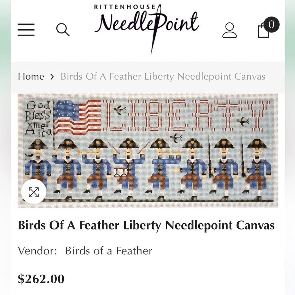 Birds of a Feather Liberty Needlepoint Canvas - Picture 2 of 8